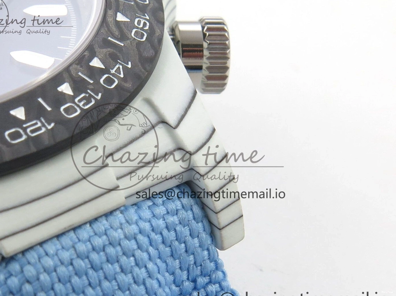 MiroTime 0106 Attractive Daytona DIW Carbon Case and Bezel DIWF Edition Black Dial on Blue Nylon Strap A 71